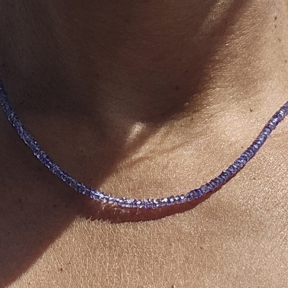 Tanzanite beads with sterling Silver Chain! - Picture 3 of 10